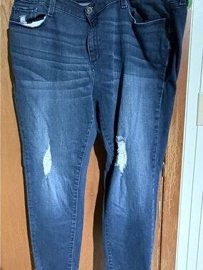 Arizona Jean Company Navy Blue Skinny Jeans with Distress
